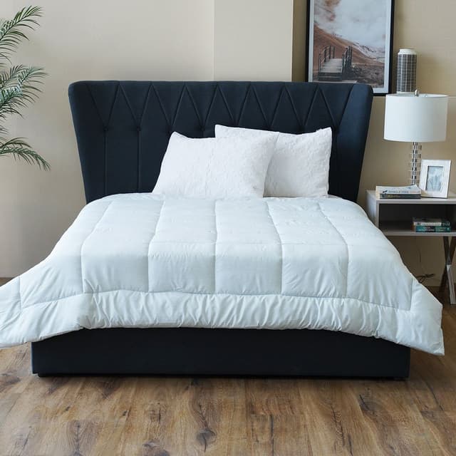 Drap-housse Serenity Top Cool Duvet Super King taille 220x260 Cm blanc 