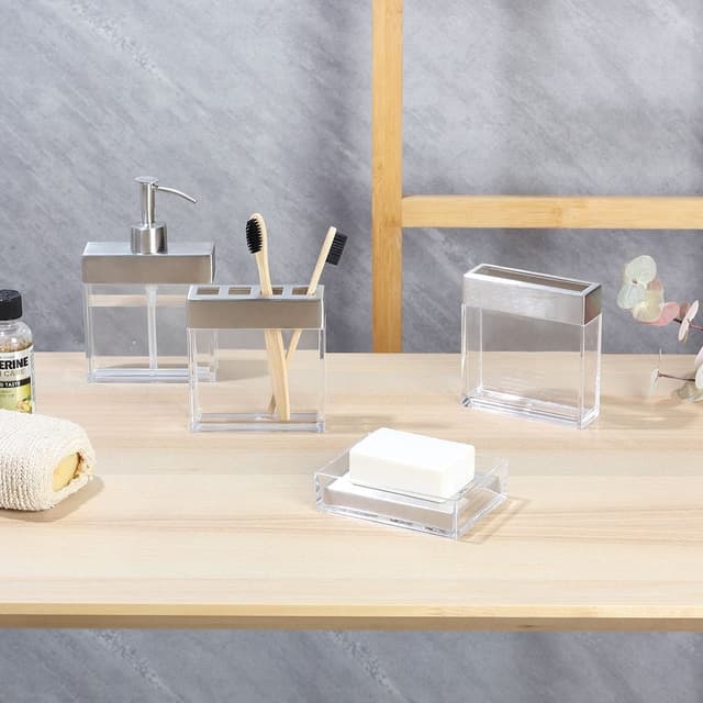 Ensemble de 4 accessoires de bain en acier inoxydable Delia 11X3.5X16.5Cm